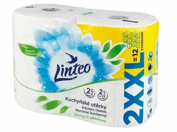 Linteo Kuchyňské utěrky XXL 2vrstvé bílé 2 role porovnat ceny