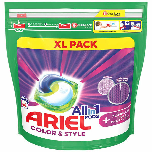 ARIEL Allin1 Color & Style + Complete Fiber Protection Kapsle na praní 46 PD porovnat ceny