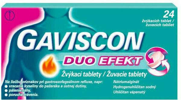 Gaviscon Duo Efekt Žvýkací tablety 24ks porovnat ceny