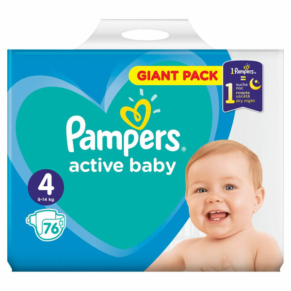 PAMPERS Active Baby vel.4 Dětské pleny 9-14kg  76 ks porovnat ceny