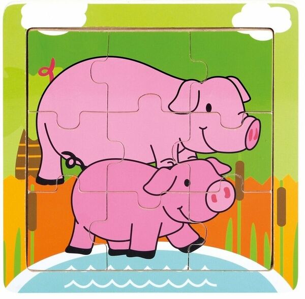 Bino  Dř. puzzle prasaátka, 9 dílků porovnat ceny