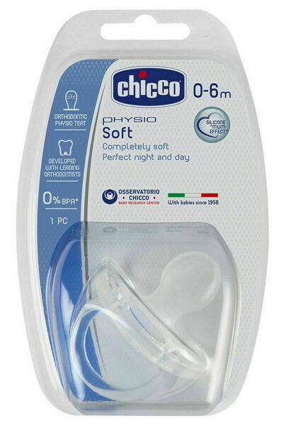 Chicco  Šidítko Physio Soft celosilikónové, 0-6m+ porovnat ceny