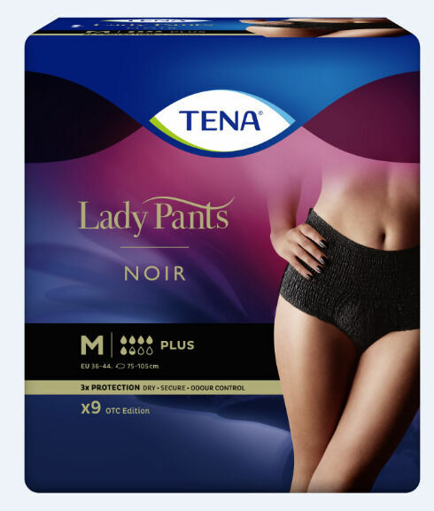 TENA Lady Pants Plus vel. M černé inkontinenční kalhotky 9ks porovnat ceny