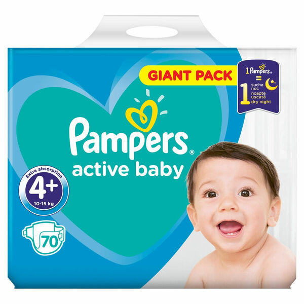 PAMPERS Active Baby vel.4+ Dětské pleny 10-15kg  70 ks porovnat ceny