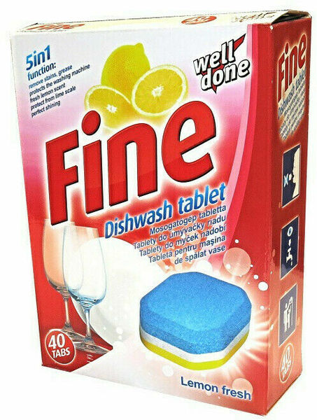Well Done Fine tablety do myčky 5v1 Lemon fresh 40ks porovnat ceny