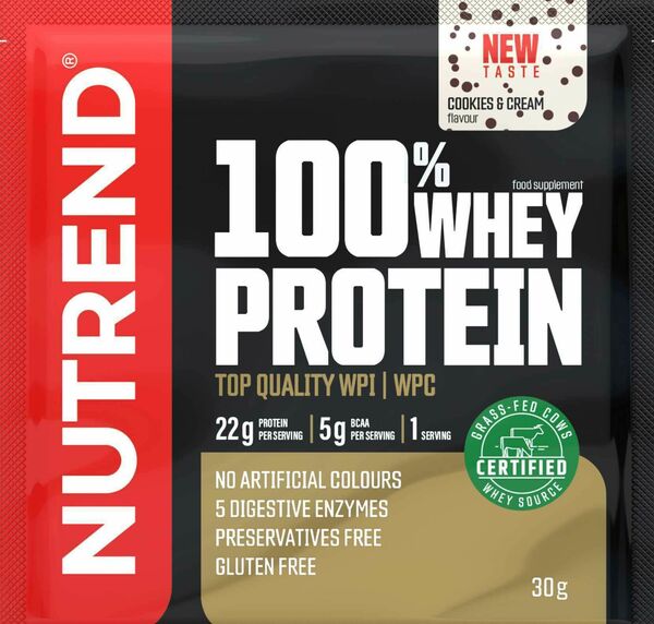 Nutrend 100% Whey Protein cookies cream 30g porovnat ceny