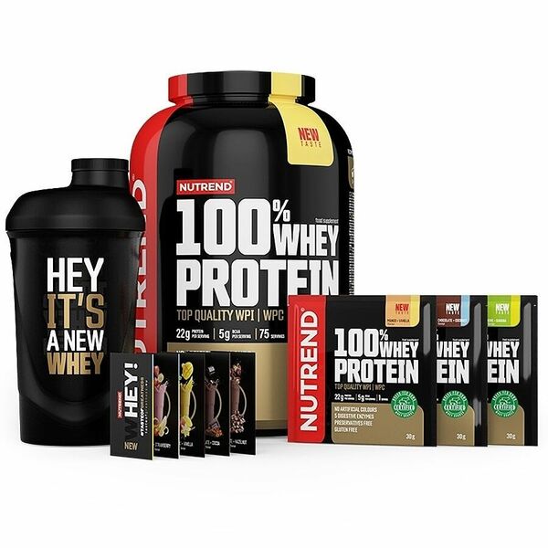 Nutrend Nutrend 100% Whey Protein mango/vanilka 2250g + 3x vzorek 30g + šejkr ZDARMA % Whey Protein Vanilka, Mango 2250 porovnat ceny