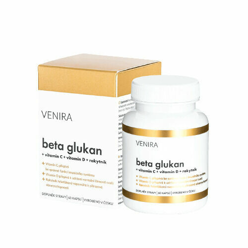 Venira Beta glukan + Vitamin C, D a rakytník 60ks porovnat ceny