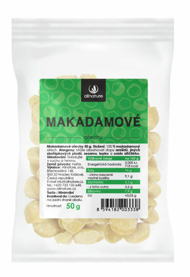 Allnature Makadamové ořechy 50g porovnat ceny