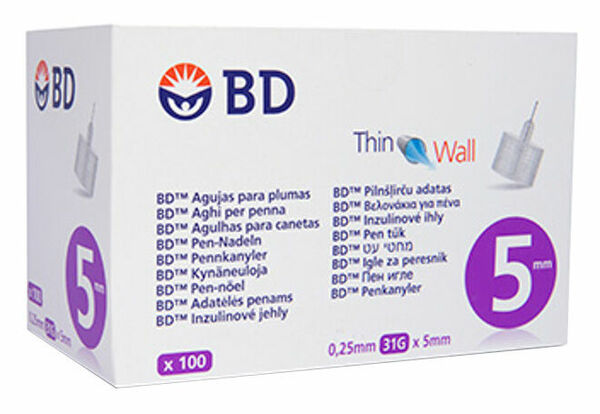 ThinWall  Inzulinové jehly BD 0.25x5mm (31G) 100ks porovnat ceny
