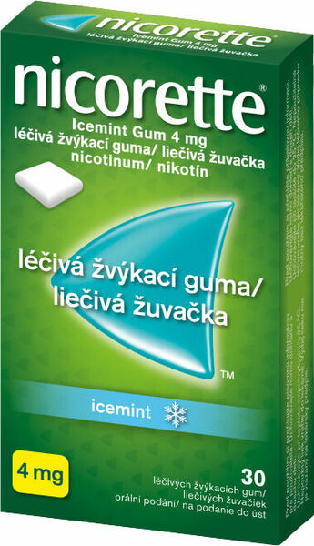 Nicorette Icemint Gum 4mg léčivá žvýkací guma 30ks porovnat ceny
