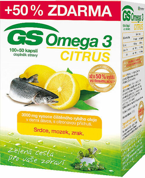 GS Omega 3 Citrus 100+50 kapslí porovnat ceny