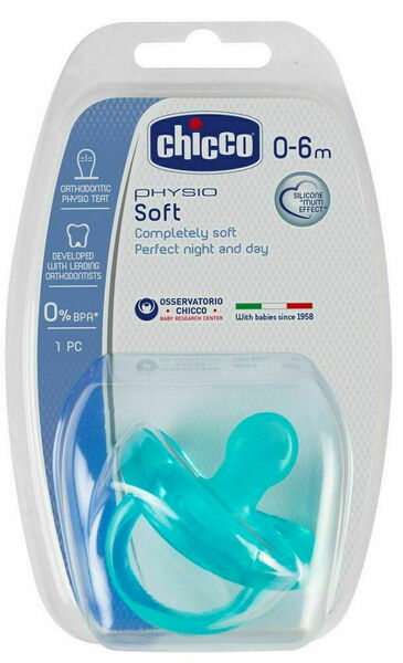 Chicco Celosilikonový dudlík Physio Soft 0-6m modrý porovnat ceny