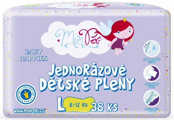 MonPeri Klasik L 8-12kg Eko Jednorázové dětské pleny 38ks porovnat ceny