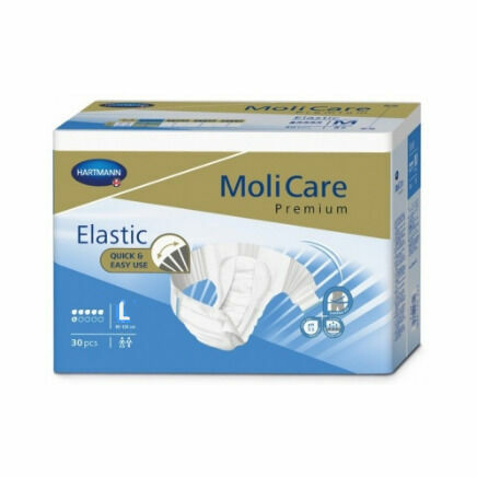 KALHOTKY ZALEPOVACÍ MOLICARE ELASTIC 6 KAPEK L BOKY 115-145CM,2349ML,30KS porovnat ceny