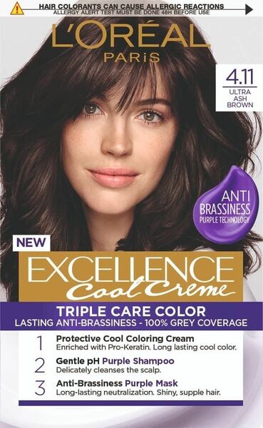 L'Oréal Paris Excellence Cool Creme 4.11 Ultra popelavá hnědá Permanentní barva 1ks porovnat ceny