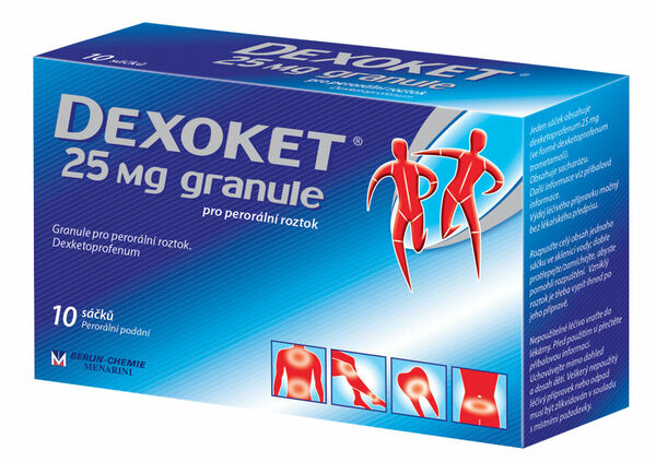 Dexoket 25mg granule - zrněný prášek pro přípravu nápoje 10x25mg porovnat ceny
