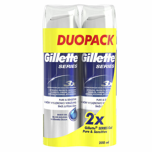 Gillette Series Pure & Sensitive gel 2x200ml porovnat ceny