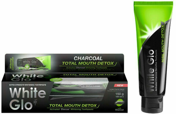 White glo bělící zubní pasta Total Detox Charcoal 150g + zubní kartáček porovnat ceny