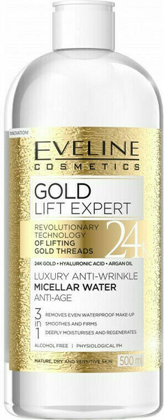 Eveline Cosmetics  Eveline Gold Lift Luxusní micelární voda s anti-age efektem 500ml porovnat ceny