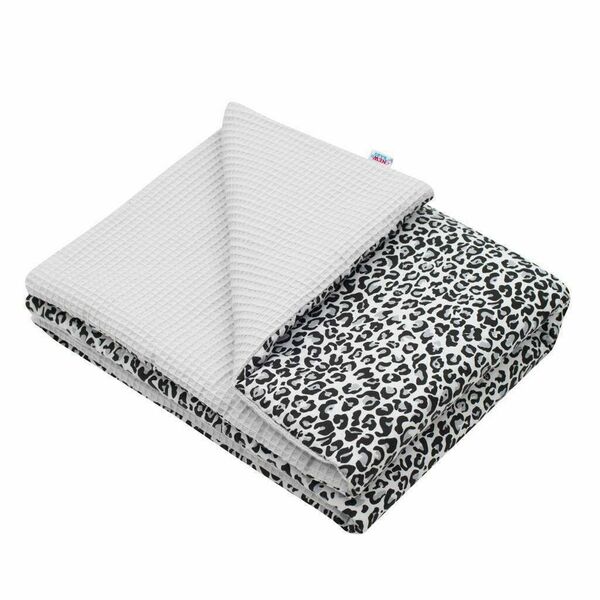 New Baby Dětská deka s výplní Vafle šedá leopard 80x102cm porovnat ceny