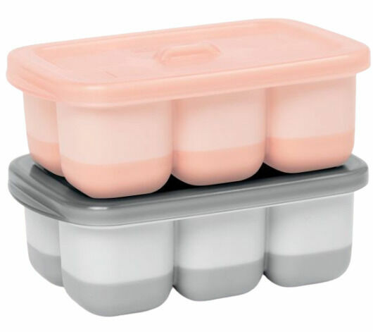 Skip Hop, Nádobky na uskladnění jídla s flexibilním dnem Easy Fill Grey, Coral,12 porcí x60ml porovnat ceny