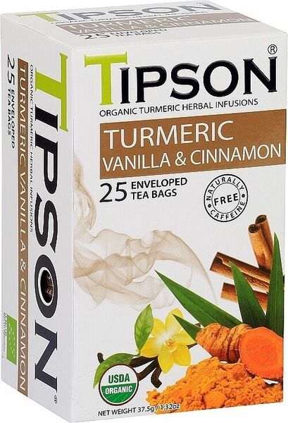 TIPSON BIO Turmeric & Vanilla+Cinnamon 25x1,5g porovnat ceny