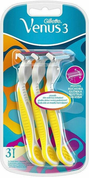 Gillette Venus  Gilletet Venus 3 Dámská pohotová holítka Yellow 3ks porovnat ceny