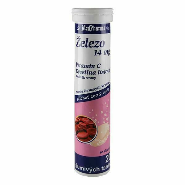 MedPharma Železo 14mg+Vitamin C+Kyselina listová 20 šumivých tablet porovnat ceny