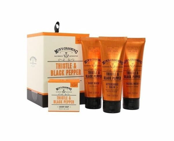 Scottish Fine Soaps Černý pepř a ostropestřec pánská dárková sada 4 ks porovnat ceny