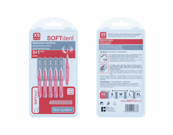 Mezizubní kartáček SOFTdent přímý 0.4mm 6ks porovnat ceny