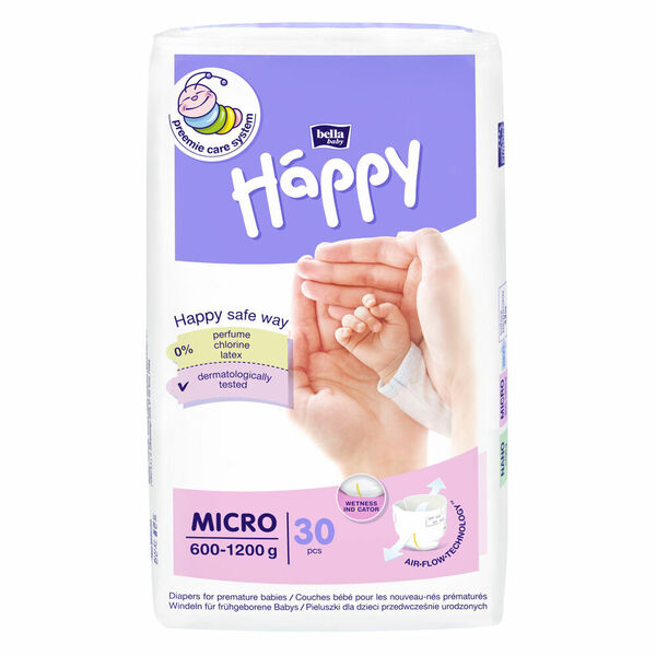 HAPPY Micro Dětské pleny 600-1200g 30 ks porovnat ceny