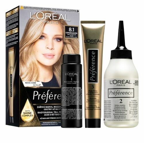 L'Oréal Paris Permanentní barva na vlasy Préférence 8.1 Copenhaguen Světlá popelavá blond 174ml porovnat ceny