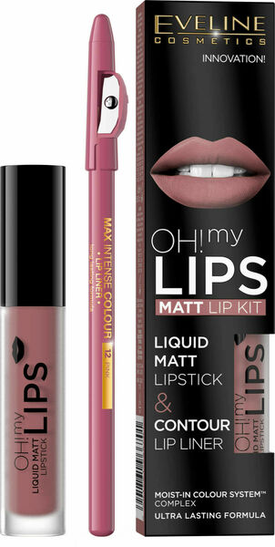 Eveline Cosmetics  Eveline Oh my lips lesk + konturovací tužka 04 Sweet lips porovnat ceny