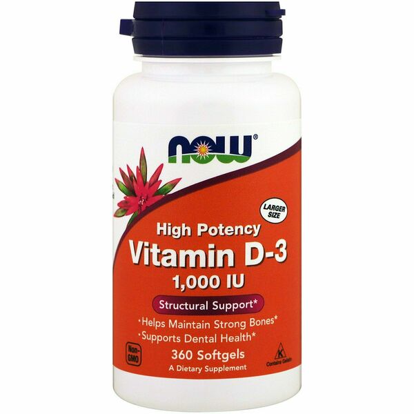 Now Foods Vitamin D3 1000 IU 360 softgel kapslí porovnat ceny
