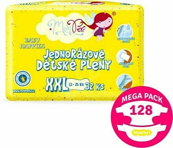 MonPeri Klasik Mega Pack XXL 13-25kg Eko Jednorázové dětské pleny 128ks porovnat ceny