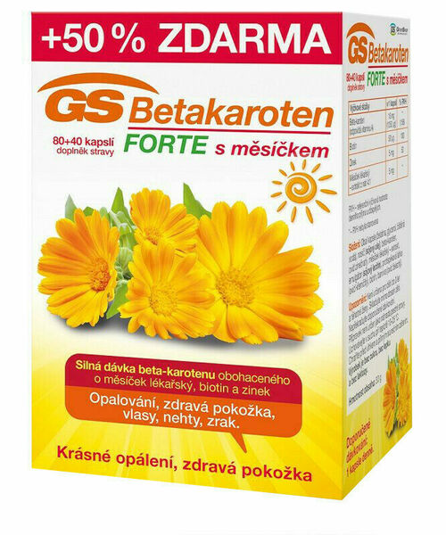 GS Betakaroten Forte s měsíčkem 80+40 kapslí porovnat ceny