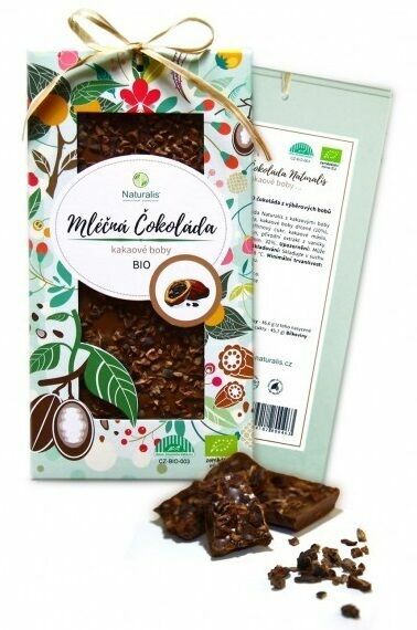 Naturalis Bio Mléčná čokoláda s kakaovými boby 80g porovnat ceny