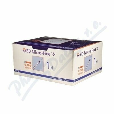 BD MICRO-FINE PLUS STERILNÍ INZULÍNOVÉ STŘÍKAČKY 1ML U-100 S INTEGROVANOU JEHLOU 29GX12,7MM/100KS - II. jakost porovnat ceny