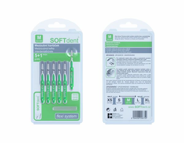 Mezizubní kartáček SOFTdent přímý 0.6mm 6ks porovnat ceny
