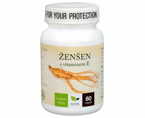 Natural Medicaments Ženšen + vitamín E 60 kapslí porovnat ceny