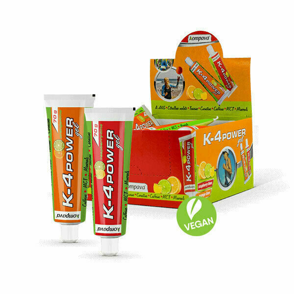 Kompava Energetický gel K4 Power Gel 70 g/15 ks - malina-limetka porovnat ceny