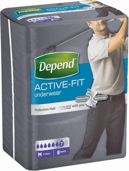 Inkontinenční kalhotky Depend Active-Fit pro muže M 8ks porovnat ceny