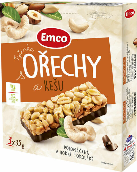 Emco Tyčinka Ořechy a kešu 3x35g porovnat ceny