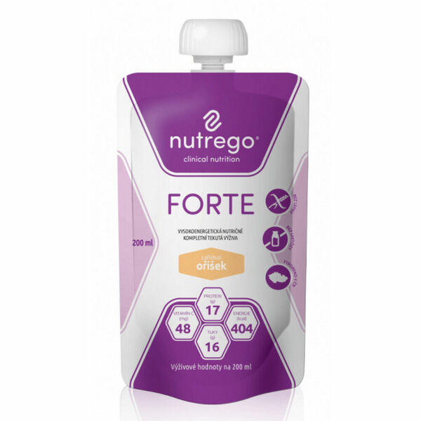 NUTREGO FORTE Výživa 12 x 200 ml, Příchuť: Oříšek porovnat ceny