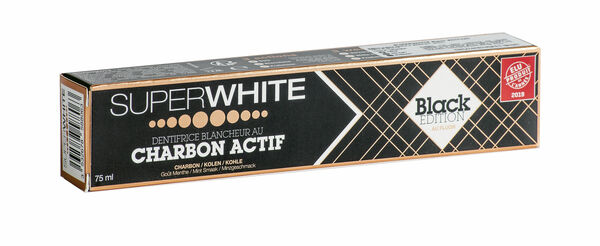 Superwhite Black Edition Bělící zubní pasta s aktivním uhlím 75 ml porovnat ceny