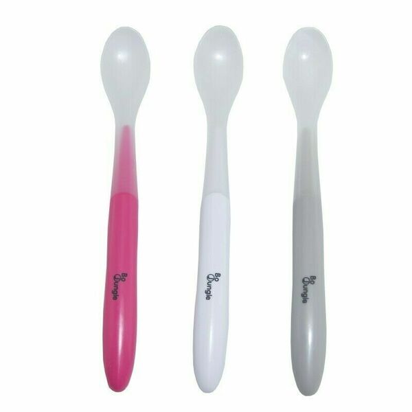 Bo Jungle měkké jídelní lžičky White/Pink/Grey 3ks porovnat ceny
