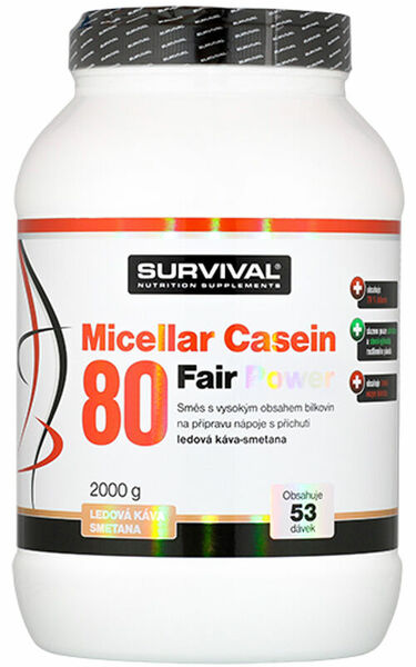 Survival Nutrition Micellar Casein 80 Fair Power ledová káva-smetana 2000 g porovnat ceny