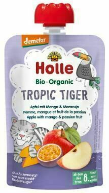Holle Bio pyré - Tropic Tiger - jablko mango maracuja 100g porovnat ceny