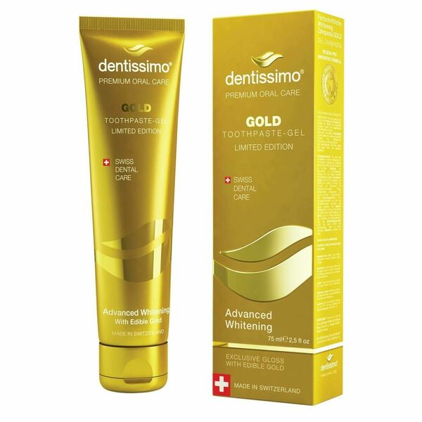 Dentissimo® švýcarská zubní pasta GOLD Advanced Whitening 75ml porovnat ceny